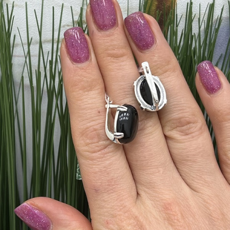 Серебряные серьги «Леденцы» с агатом