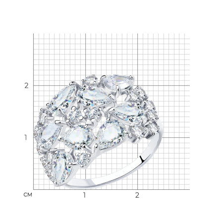 Серебряное кольцо с фианитами Sokolov