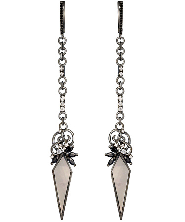 Серебряные серьги с перламутром и фианитами