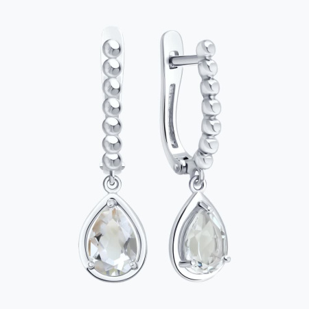 Серьги из серебра с горным хрусталем