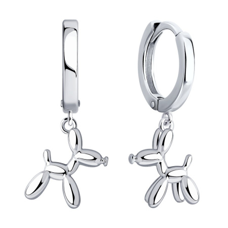 Серьги из серебра «Собака»