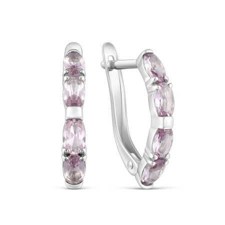 Серьги из серебра с синтетическим александритом