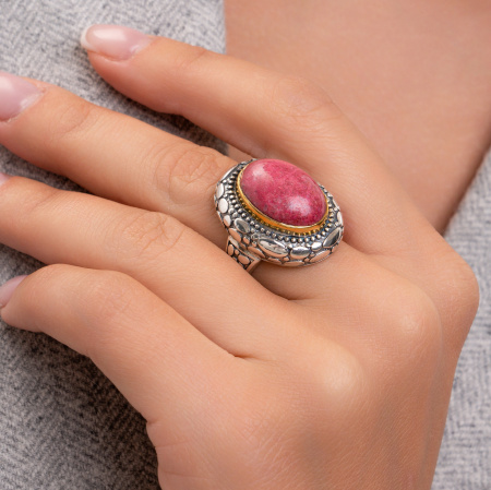 Серебряное кольцо с тулитом