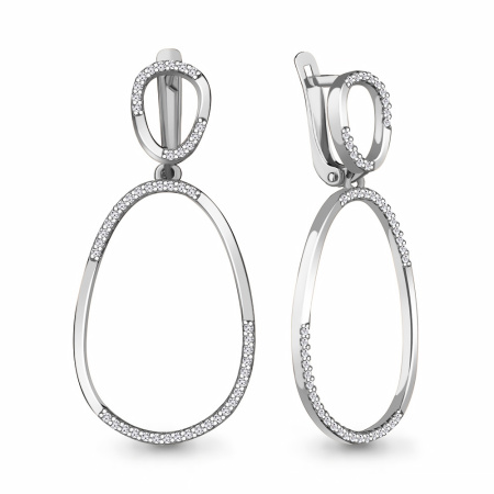 Серебряные серьги с фианитами