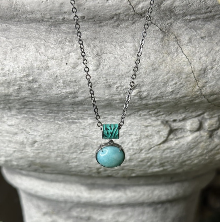 Колье из серебра с амазонитом