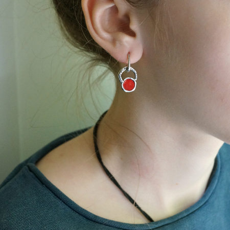 Серьги« Кения» из серебра с эмалью