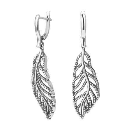 Серебряные серьги «Перышки»