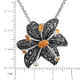 Серебряный кулон на цепи с цитрином, марказитами Swarovski и позолотой