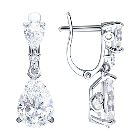 Серьги из серебра с фианитами SOKOLOV