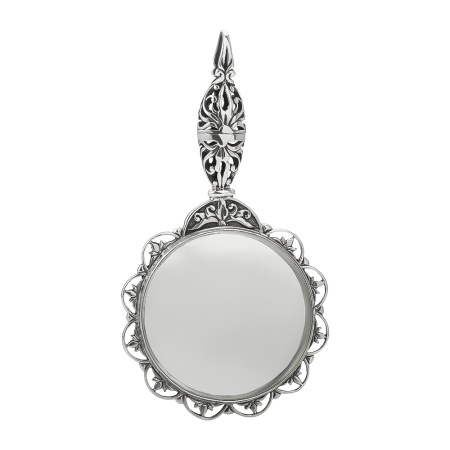Сувенир-подвеска из серебра «Лупа с узорами»