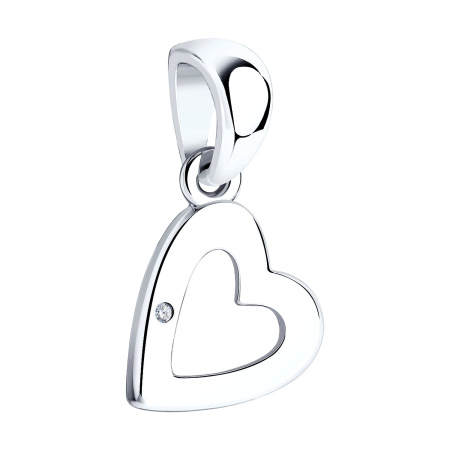 Серебряная подвеска с бриллиантом