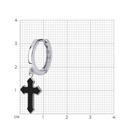 Серьга из серебра с эмалью