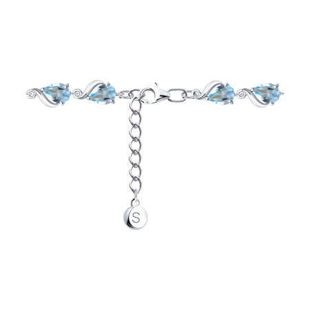 Браслет из серебра с топазами и фианитами