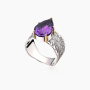Серебряное кольцо «Пурпурный Лист» с аметистом