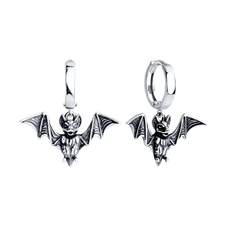 Серьги из серебра «Летучая мышь»