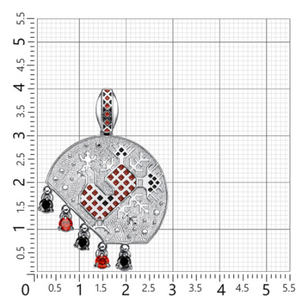 Подвеска из серебра с эмалью и фианитами «Петушок»