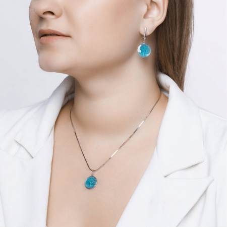 Серьги из серебра с эмалью «Древо жизни»