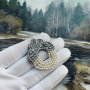Серебряная брошь с жемчугом «Кокошник»