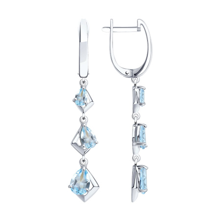 Серебряные серьги с топазами