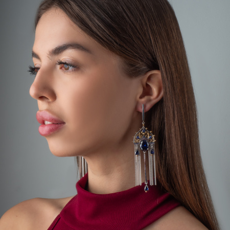 Серебряные серьги «Русская красавица»