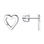 Серьги из серебра с бриллиантами «Сердце»