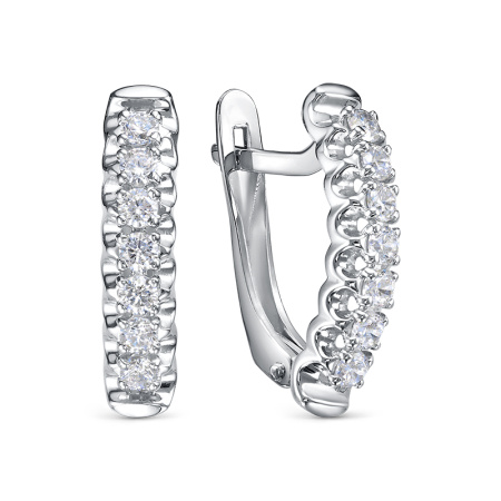 Серьги из серебра с фианитами