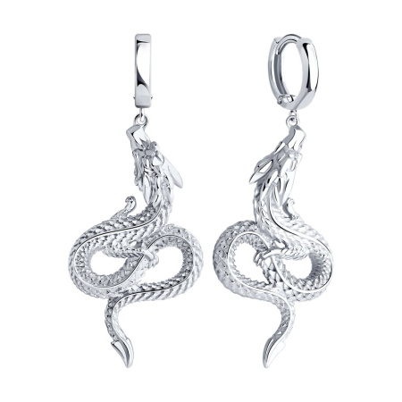 Серебряные серьги «Дракон»