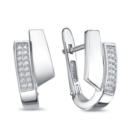 Серьги из серебра с фианитами