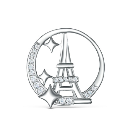 Подвеска из серебра c фианитами «Эйфелева башня»