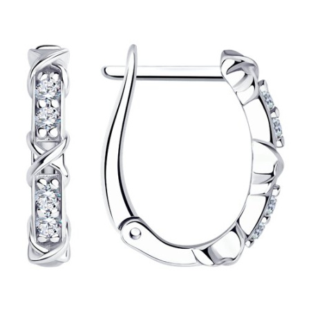 Серьги из серебра с фианитами SOKOLOV