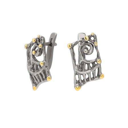 Серьги серебряные с позолотой