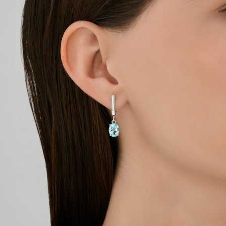 Серебряные серьги с топазами