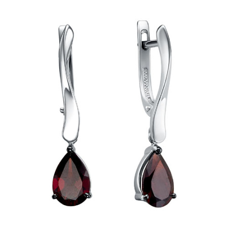 Серьги из серебра с гранатами