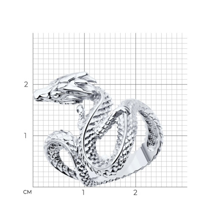 Кольцо из серебра «Дракон»