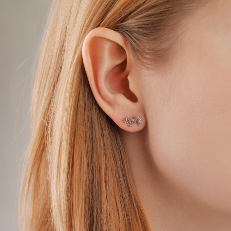 Серьги серебряные «Единорог оригами»