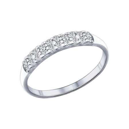 Кольцо из серебра с фианитами