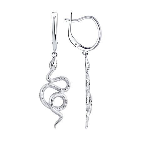 Серебряные серьги «Змея»