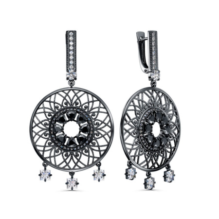 Серьги из серебра с фианитами