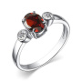 Кольцо из серебра с гранатом и фианитами
