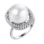 Серебряное кольцо с жемчугом и фианитами