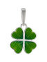 Серебряная подвеска с эмалью «Клевер»