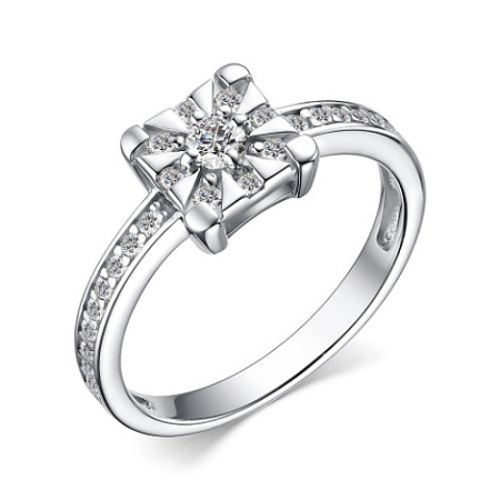 Кольцо из серебра с фианитами