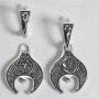 Серьги из серебра «Лунница» в славянском стиле