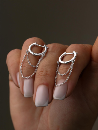 Серьги из серебра «Цепи»