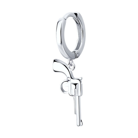 Моносерьга из серебра «Револьвер»