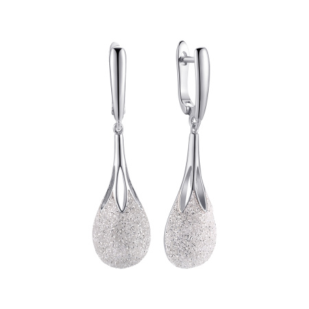 Серебряные серьги «Сияние» с глиттером