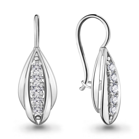 Серебряные серьги с фианитами