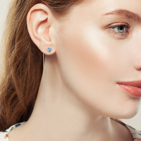 Серьги из серебра с топазами