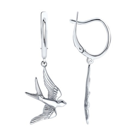 Серьги из серебра «Ласточка»