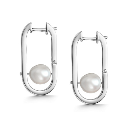 Серебряные серьги с жемчугом